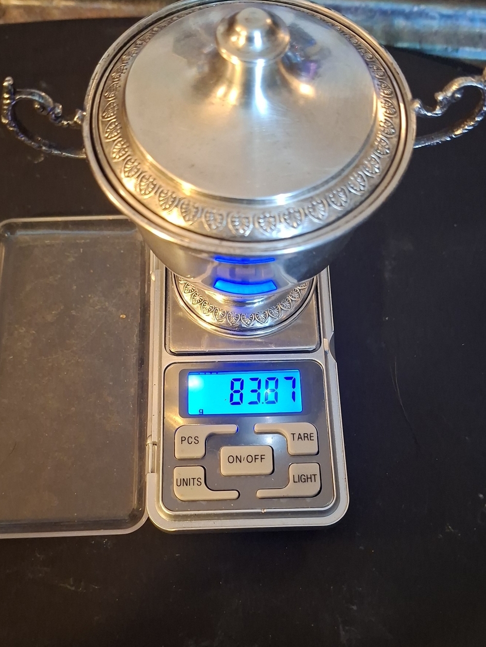 Vintage 800 Sterling Silver Covered Dish